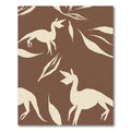 Cream Dino Silhouette Brown Abstract Rug