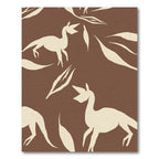 Cream Dino Silhouette Brown Abstract Rug