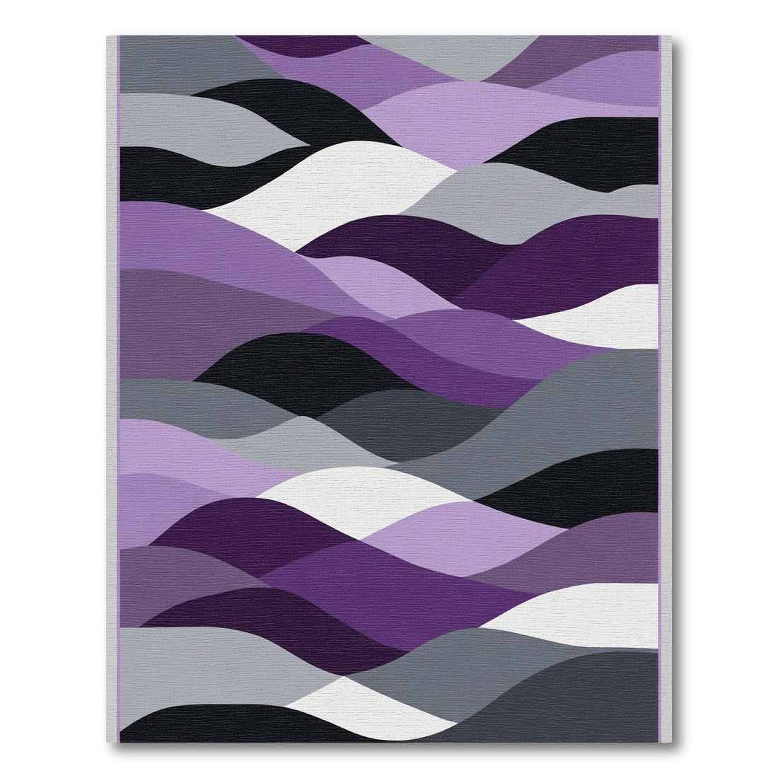 Purple Gray Black Wave Landscape Rug
