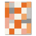 Modern Geometric Blocks Orange Cream Gray Rug