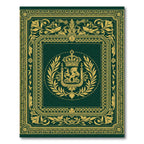 Regal Emerald Emblem Laurel Wreath Rug