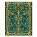 Emerald Gold Ornate Floral Scroll Rug