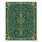 Emerald Gold Ornate Floral Scroll Rug