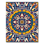 Vibrant Retro Psychedelic Mandala Rug