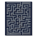 Navy Blue Geometric Maze Rug