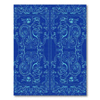 Royal Blue Swirls Art Nouveau Rug
