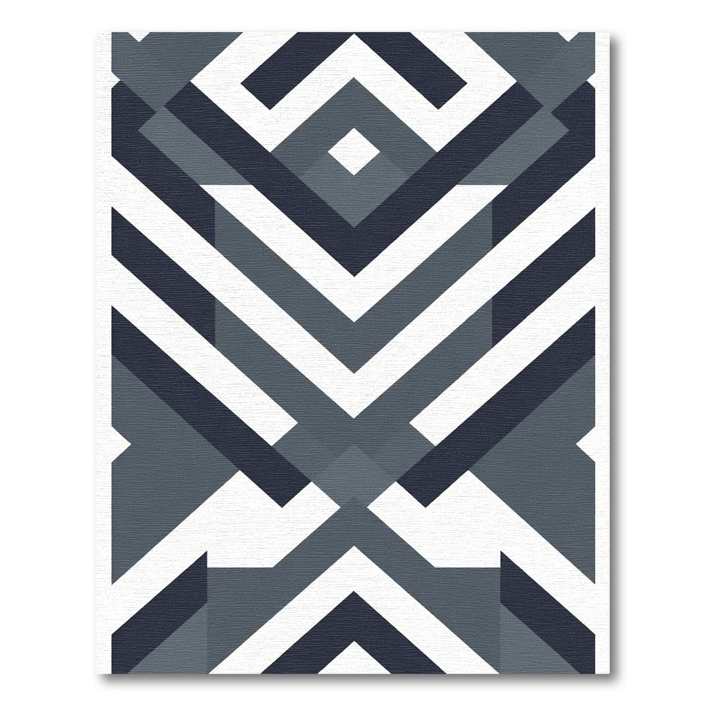 Modern Geometric Chevron Slate Rug