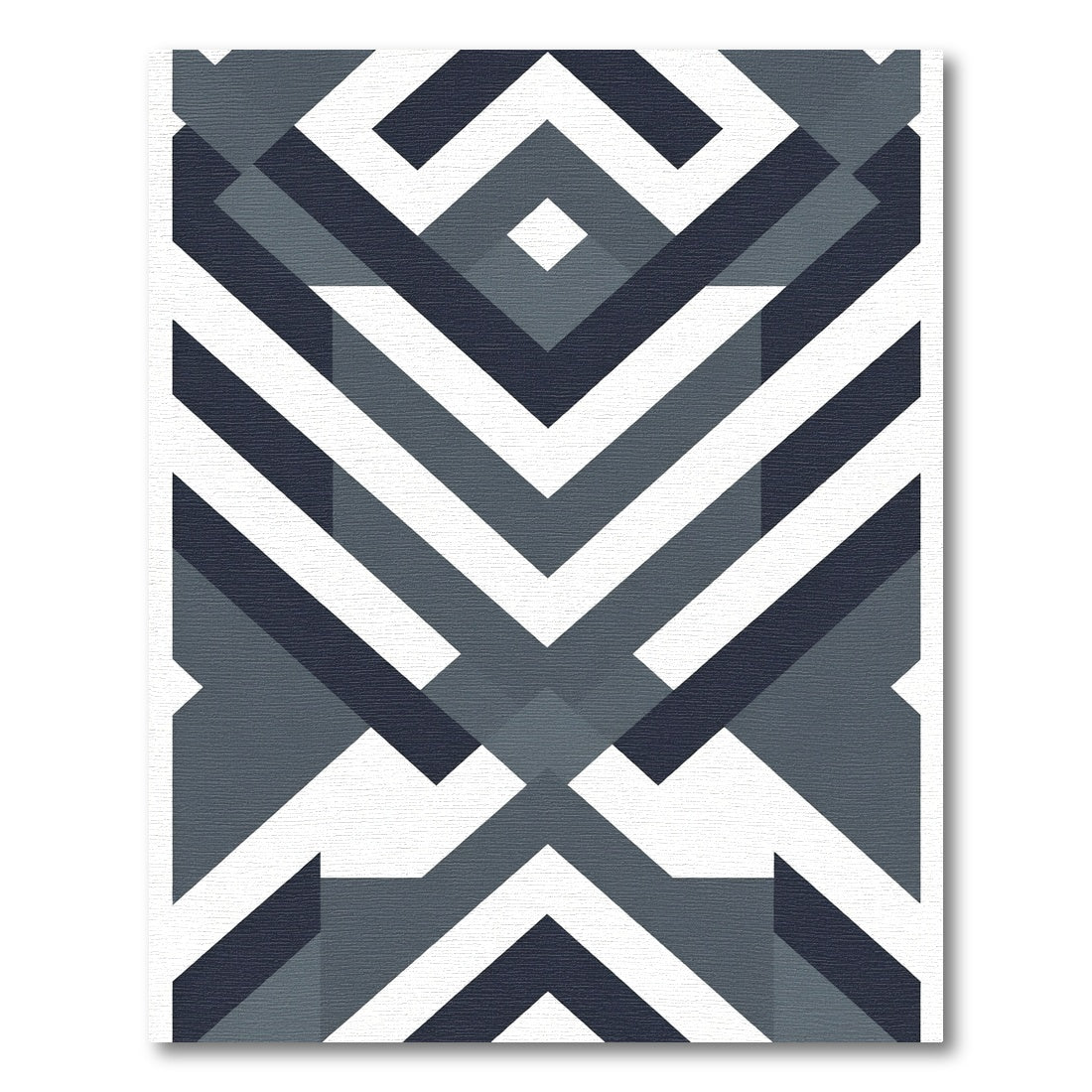 Modern Geometric Chevron Slate Rug