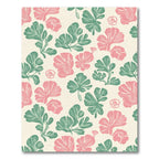 Pink Green Floral Botanical Repeat Rug