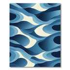 Deep Blue Abstract Swirl Rug