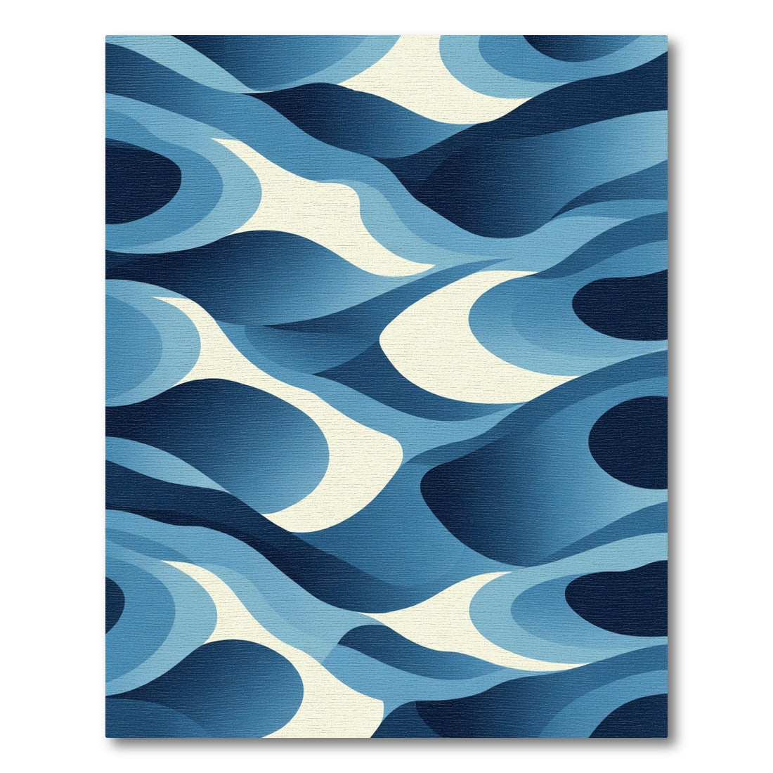 Deep Blue Abstract Swirl Rug