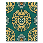 Emerald Teal Gold Medallion Radiance Rug