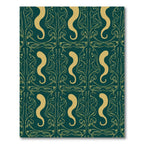 Teal Gold Art Nouveau Swirls Rug