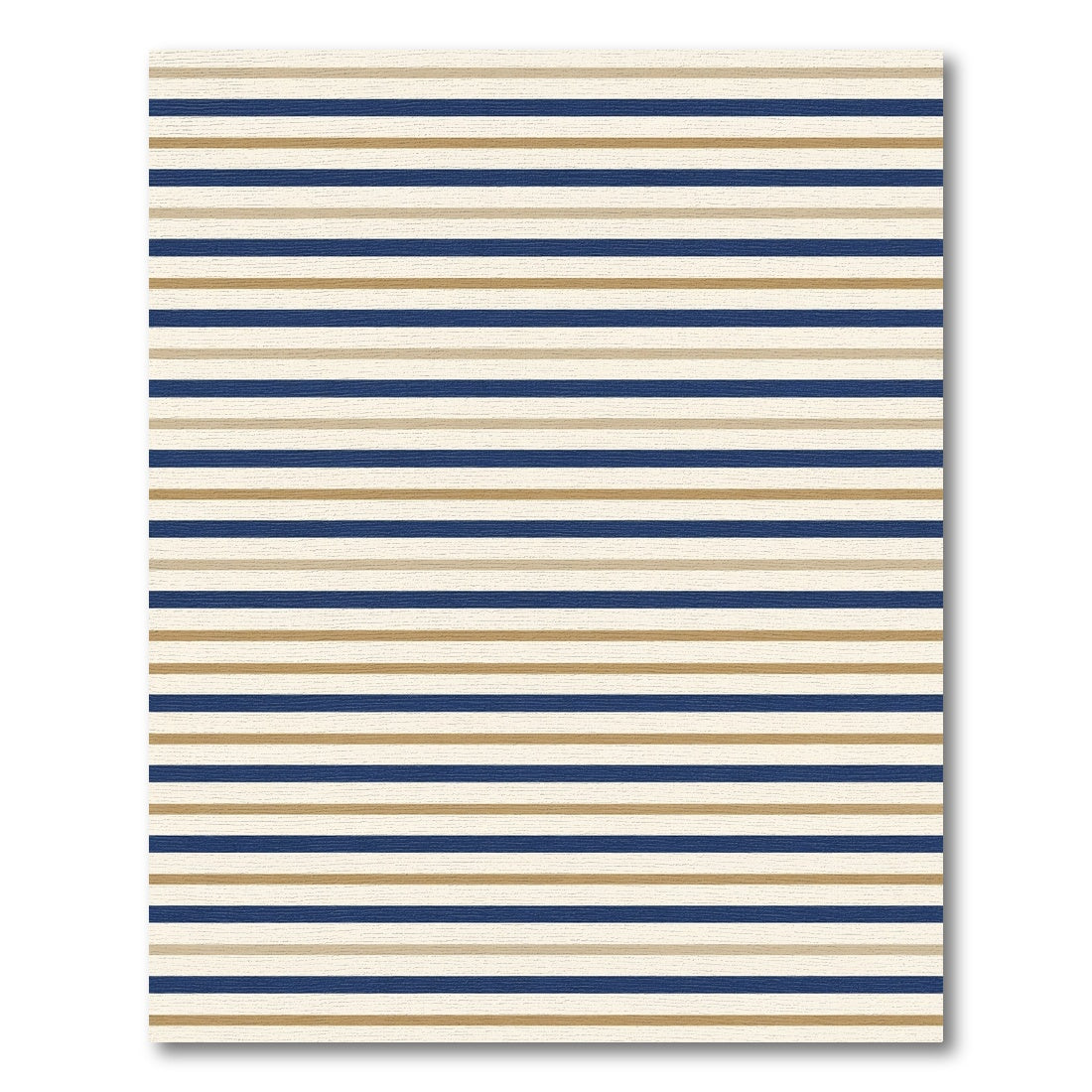 Navy Gold Cream Horizontal Stripe Compositions Rug