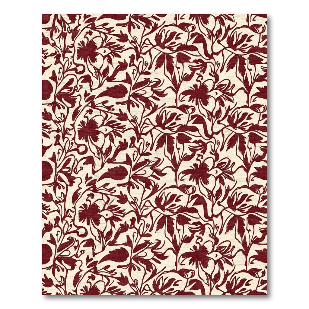 Crimson Floral Vine Cream Rug