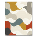 Abstract Mustard Teal Red Wave Rug