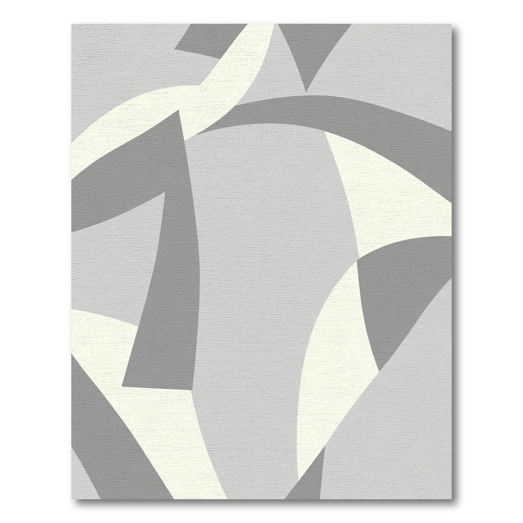 Modern Gray Cream Abstract Forms Rug