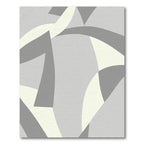Modern Gray Cream Abstract Forms Rug