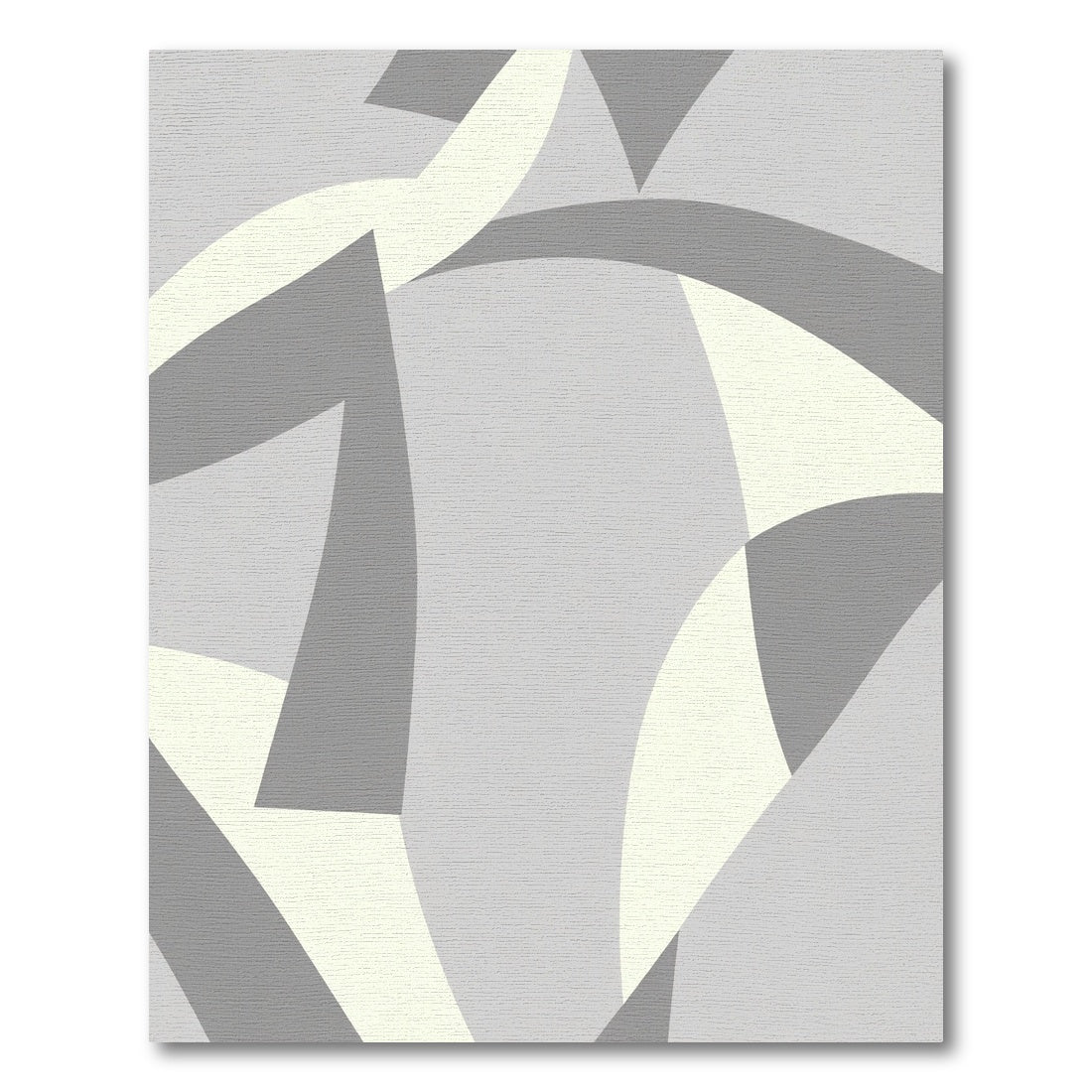 Modern Gray Cream Abstract Forms Rug
