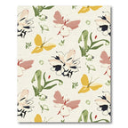 Whimsical Pink Yellow Butterfly Garden Rug