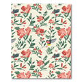 Coral Floral and Bird Garden Rug