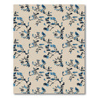 Abstract Blue and Beige Brushstroke Forms Rug