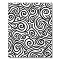 Bold Black Swirl Abstract Rug