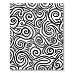 Bold Black Swirl Abstract Rug