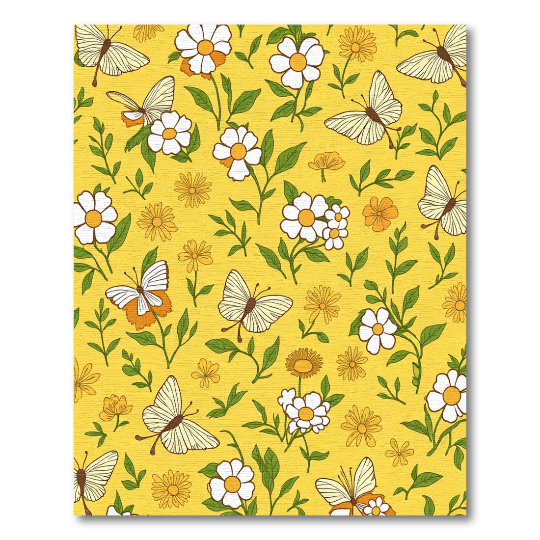 Whimsical Yellow Butterfly Garden Rug