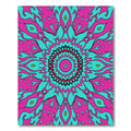 Vivid Magenta Teal Mandala Rug