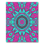 Vivid Magenta Teal Mandala Rug