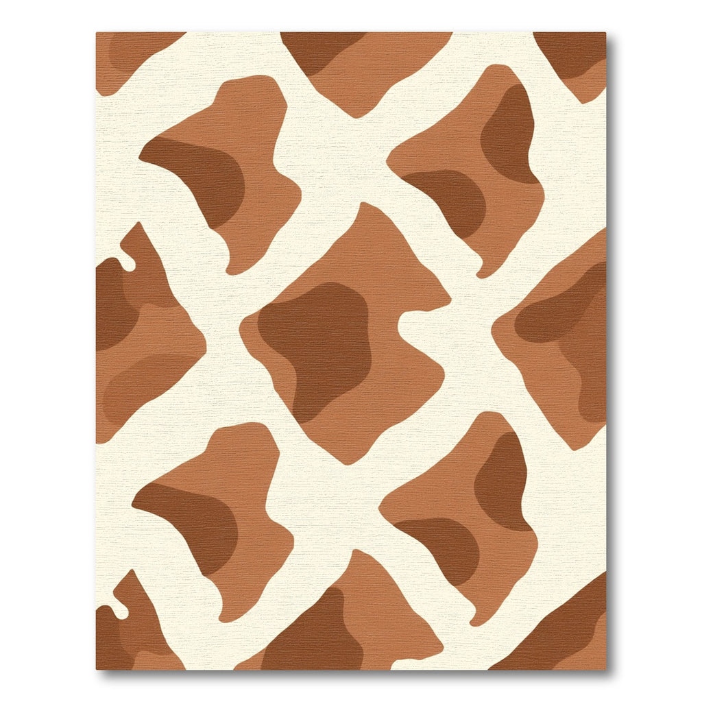 Tan Brown Animal Print Squares Rug