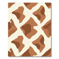 Tan Brown Animal Print Squares Rug