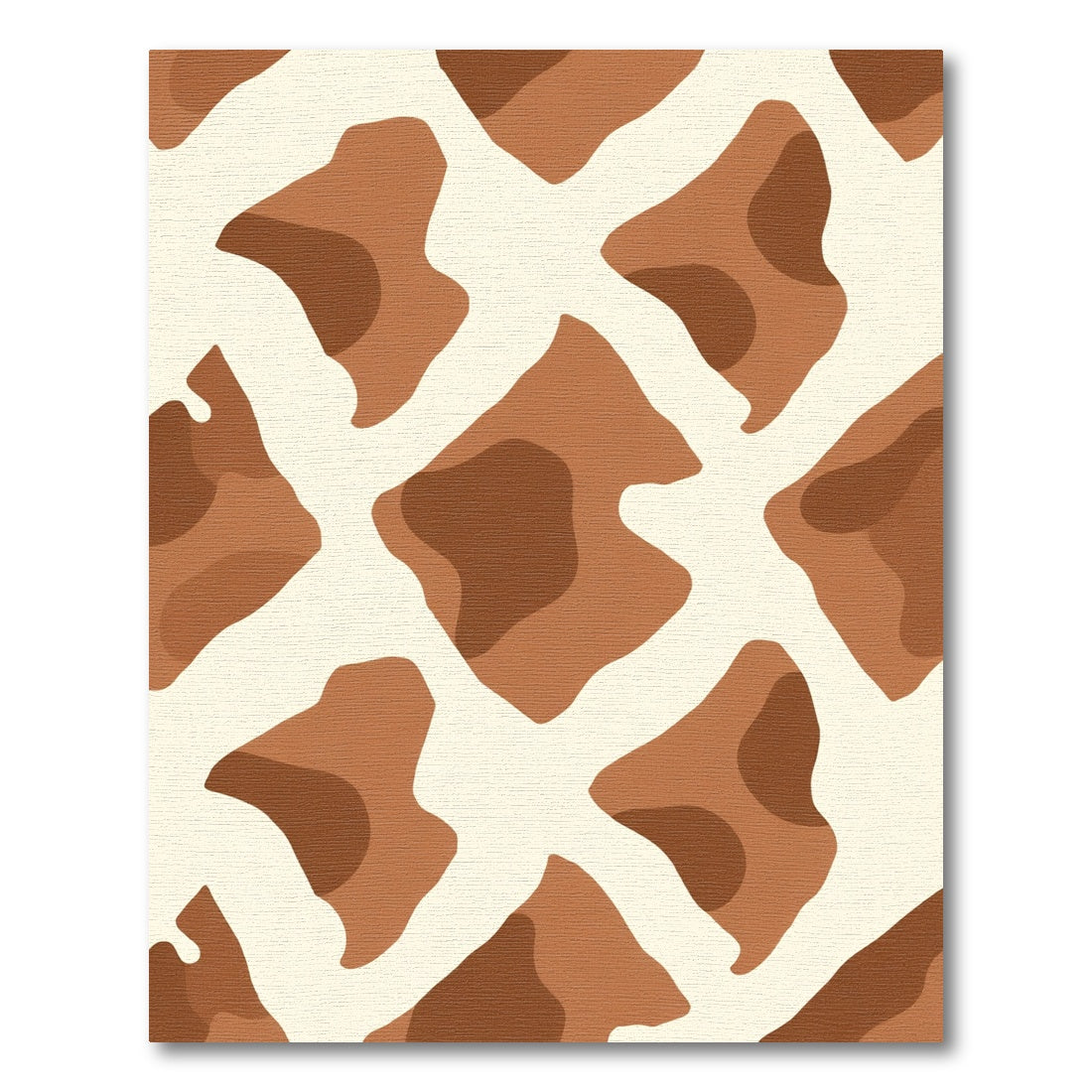 Tan Brown Animal Print Squares Rug