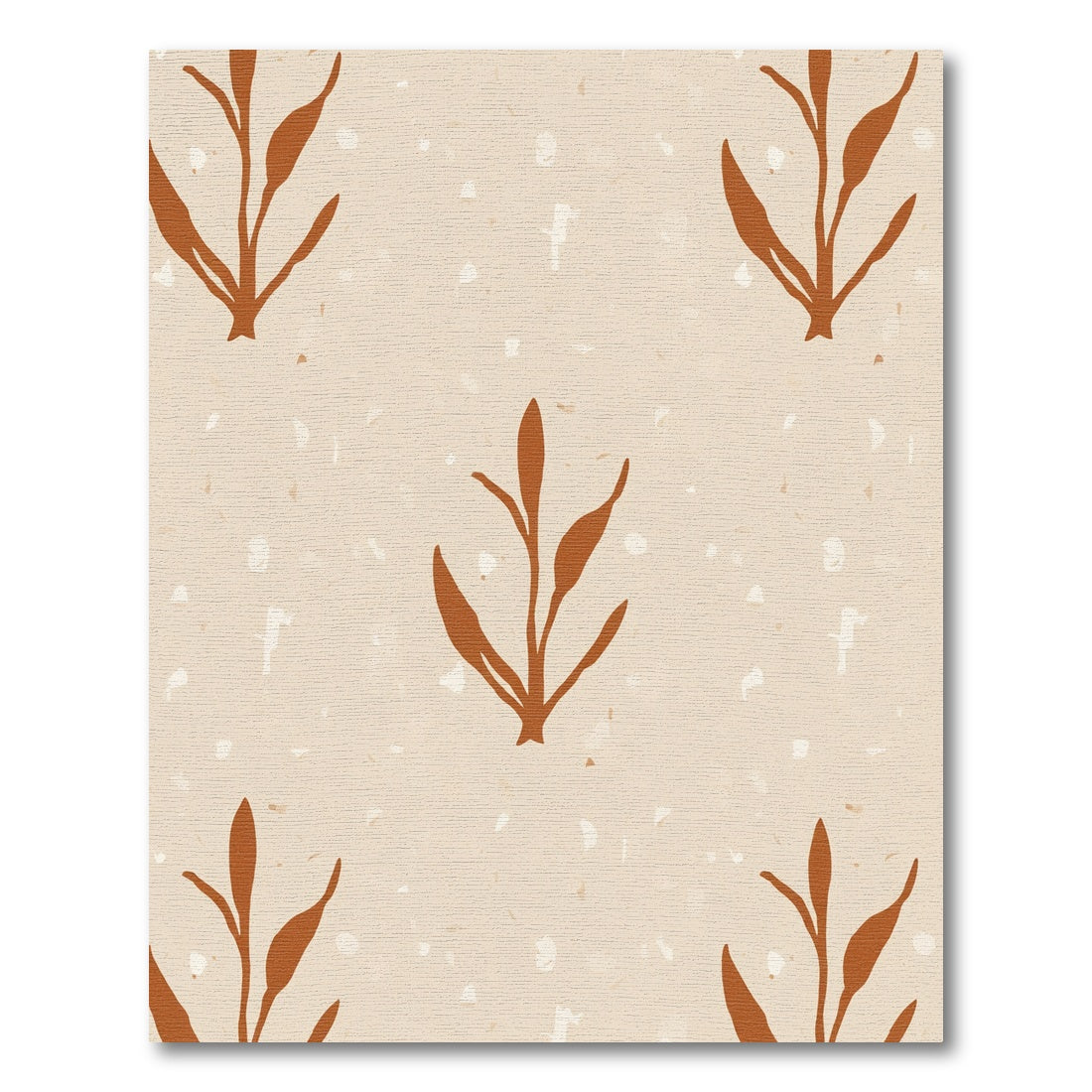 Terracotta Leaf Scatter Rug