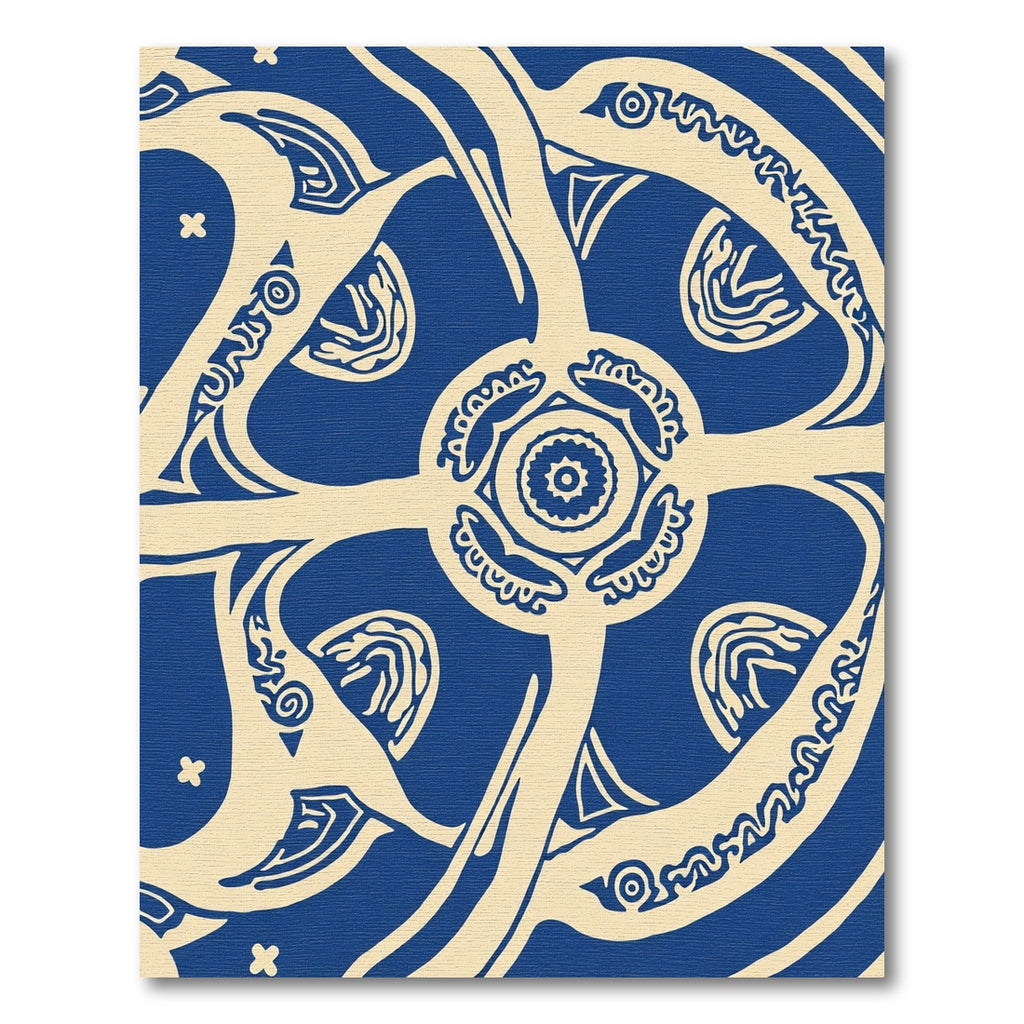 Navajo Inspired Blue Cream Swirls Rug