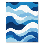 Layered Blue Wave Landscape Rug