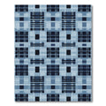 Deep Blue Plaid Grid Arrangement Rug