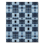 Deep Blue Plaid Grid Arrangement Rug