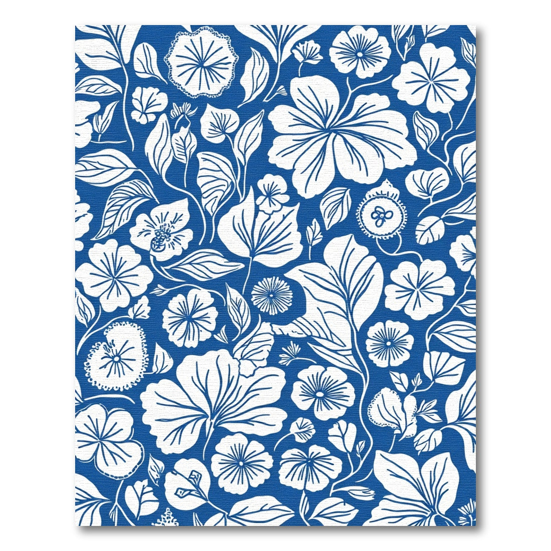 Lush Blue Floral Garden Medley Rug