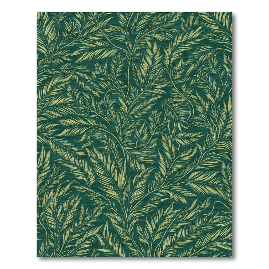 Emerald Green Leafy Vine Repeat Rug