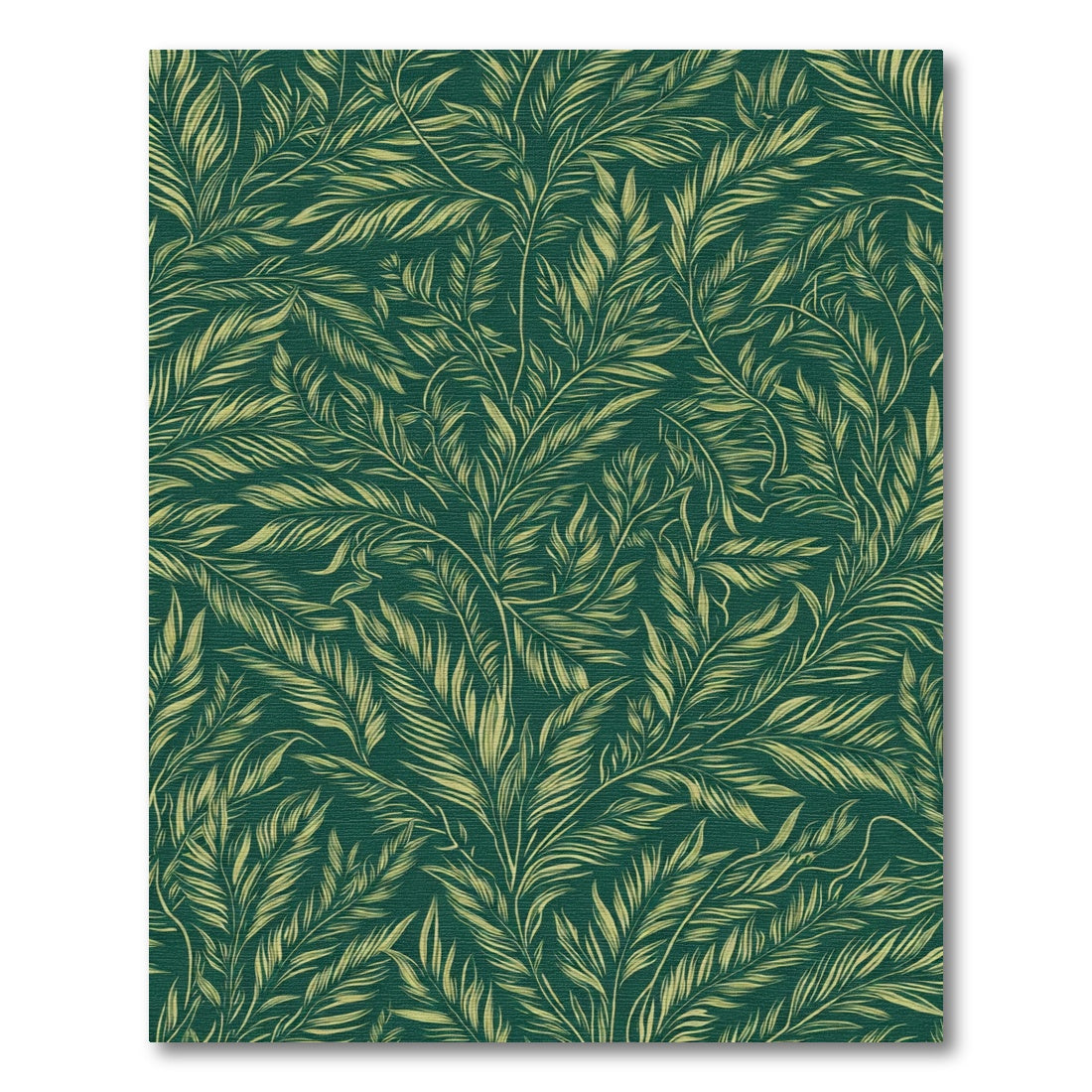 Emerald Green Leafy Vine Repeat Rug