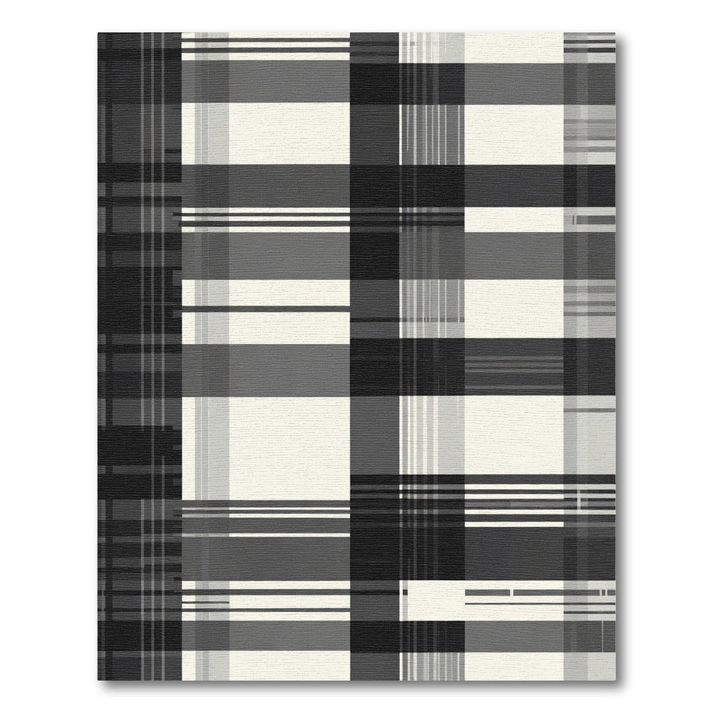 Monochromatic Plaid Stripe Collage Rug