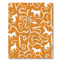 Orange White Ancient Animal Scroll Rug