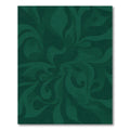 Deep Emerald Swirling Leaf Medallion Rug