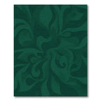Deep Emerald Swirling Leaf Medallion Rug
