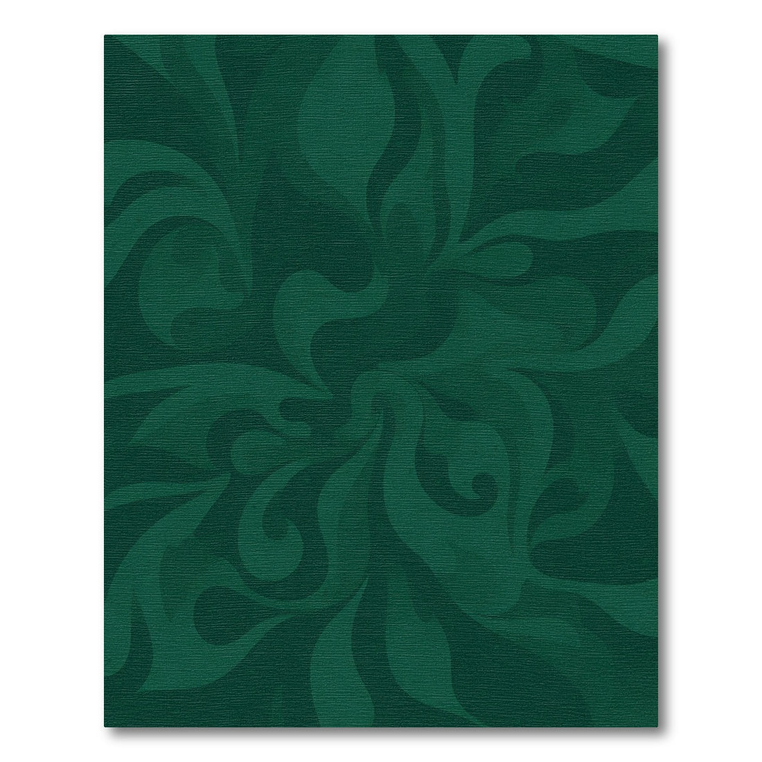 Deep Emerald Swirling Leaf Medallion Rug