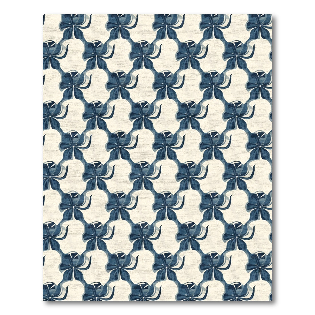 Navy Blue Orchid Geometric Arrangement Rug