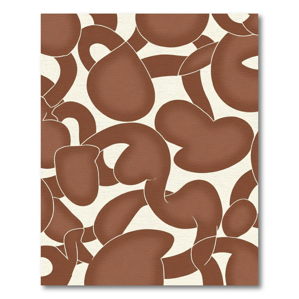 Brown Organic Swirl Composition Rug