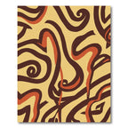 Brown Swirls on Cream Backdrop Rug